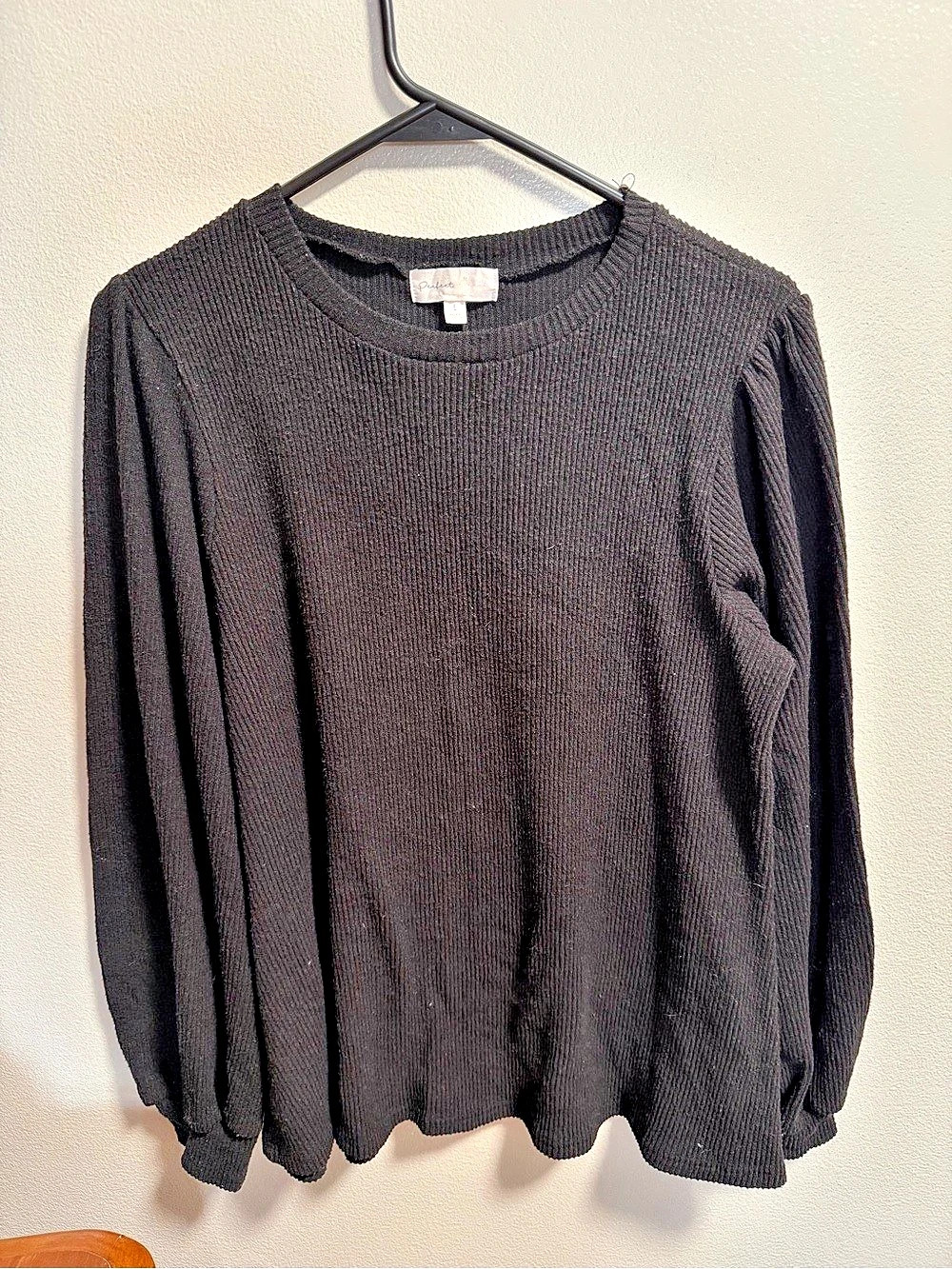 Perfect orchid women’s black Ribbed Crew Neck Sweater Size large